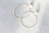 Disc pebble hoop earrings XL