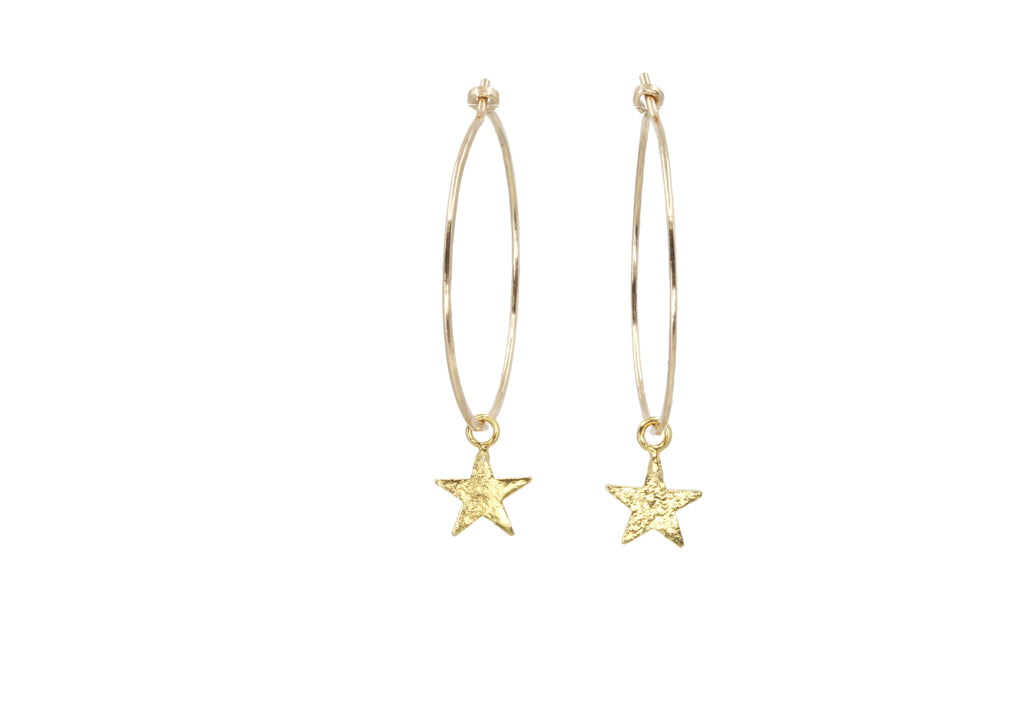 Star Hoop Earrings