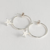 Open Hoop Earrings with Star Charms