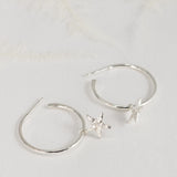 Open Hoop Earrings with Star Charms