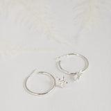 Open Hoop Earrings with Star Charms