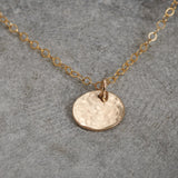 Gold Hammered Disc Pendant