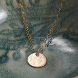 Gold Hammered Disc Pendant