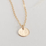 Gold Hammered Disc Pendant