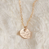 Gold Hammered Disc Pendant