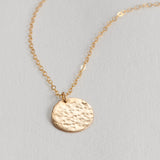 Gold Hammered Disc Pendant