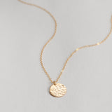 Gold Hammered Disc Pendant