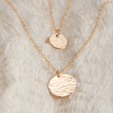 Gold Hammered Disc Pendant