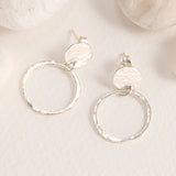 Earrings - Disc Pebble Hoop
