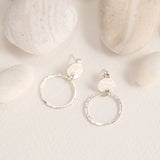 Earrings - Disc Pebble Hoop