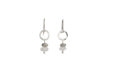 Pebble Hoop Earrings with Pebble Gemstones