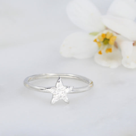 Textured Star Ring