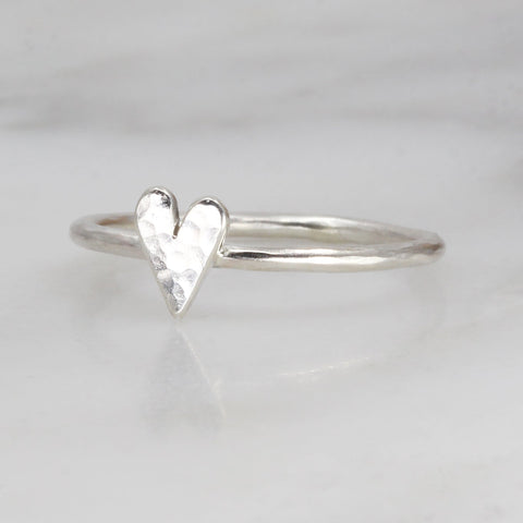 Hammered Heart Ring