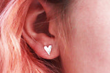 Hammered Heart Stud Earrings