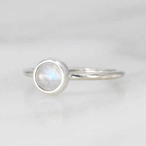 Stacking Ring - 6 mm Bezel Set Gemstone