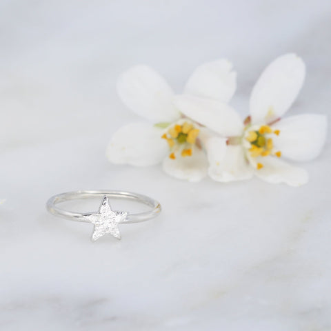 Tiny Textured Star Ring